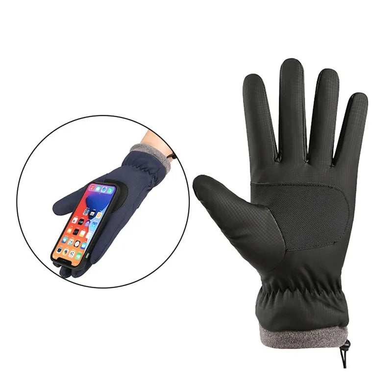 Winter Gloves Grey Thermal Ski Gloves Winter Essentials 2026 Touchscreen Compatible Windproof Water-Resistant Anti Slip
