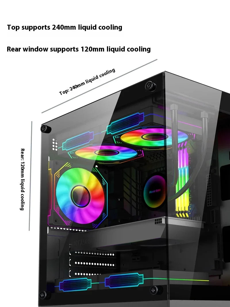 ITX Mini PC Case 240mm Water Cooling MicroATX Chassis