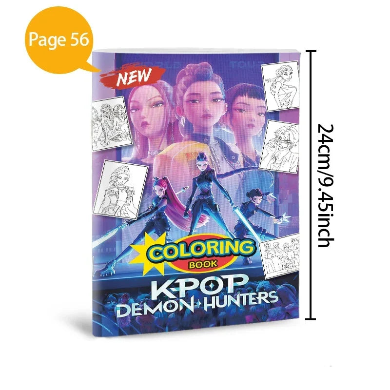 Book Coloring Kpop Demon Hunters Anime Sketches Rumi Mira Zoey Cute Line Drawings Back to School 2025 Gift