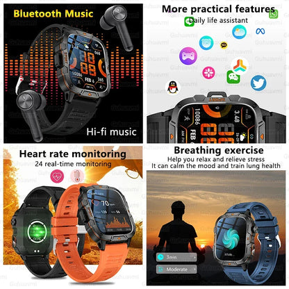 1.96 Inch AMOLED Display, 5ATM Water-Resistant, Bluetooth Call Fitness Tracker, Fall 2025 – Smartwatch Rugged Military Grade