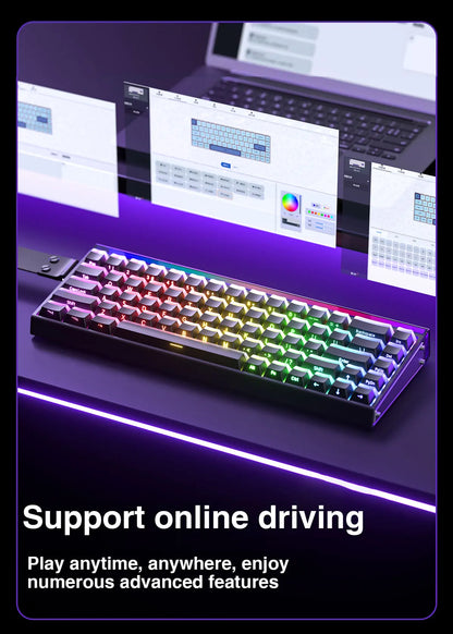 Mechanical Gaming Keyboard 68 Key RGB Travel-Friendly Esports