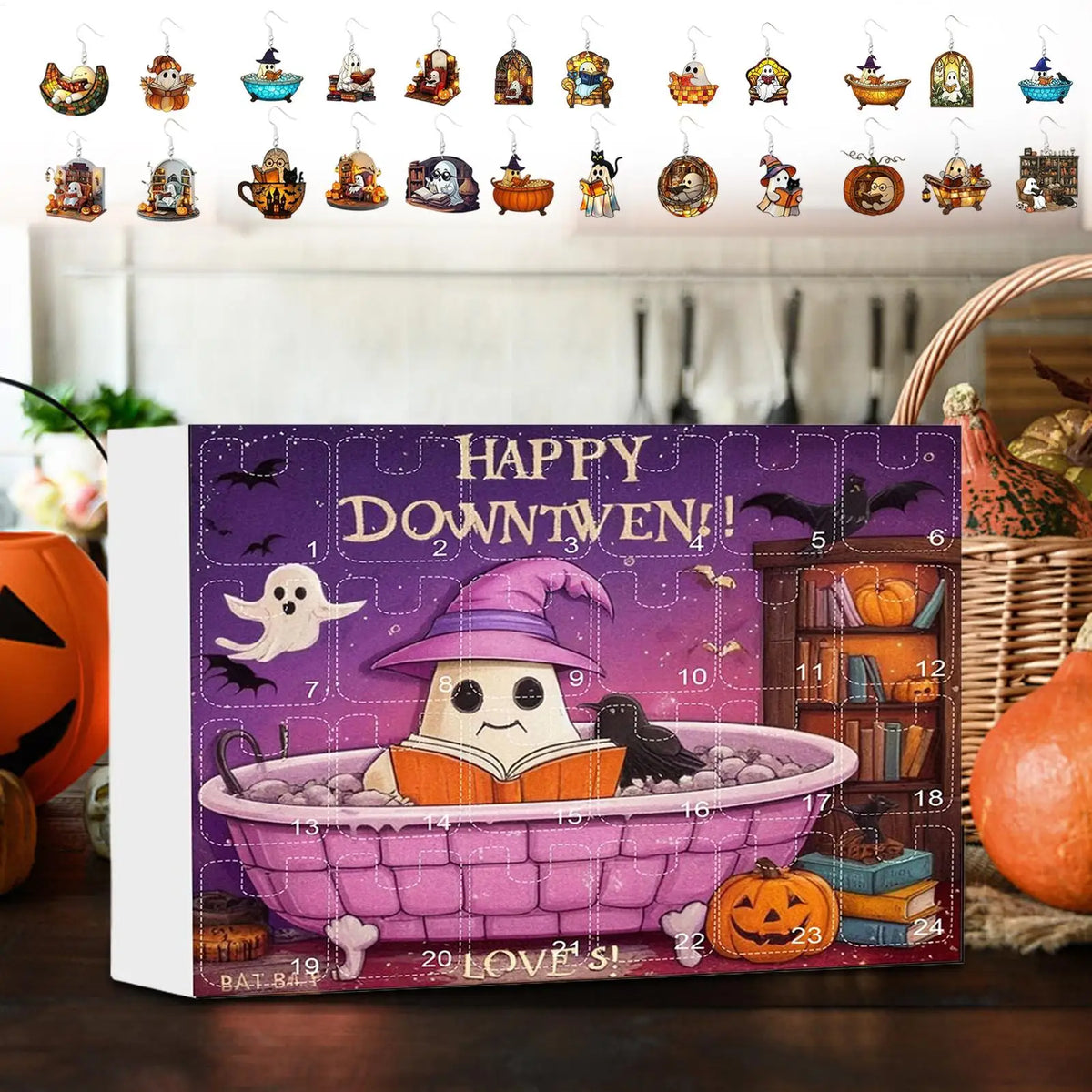Halloween Advent Calendar Ghost Earrings 24 Day Kit