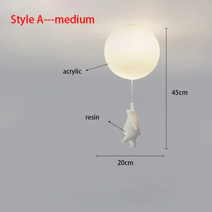 Kids Room Chandelier, Nursery Decor, TikTok Viral 2026 Gift – Ceiling Light Bear Cartoon Acrylic Spheres