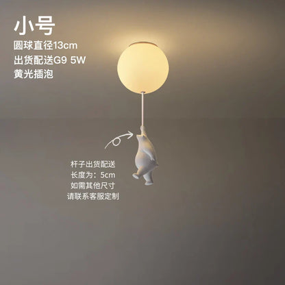Ceiling LED Light Warm Cartoon Bear Design Kids Bedroom Ceiling Lamp Fall 2025 Cozy Nightlight Decor