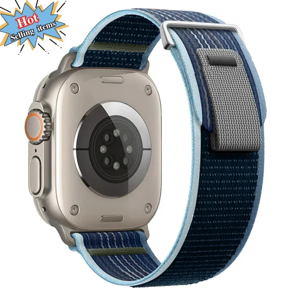 Trail Nylon Loop Apple Watch Band - Breathable Sport Strap for Ultra 3 2, Series 11 10 9 8 7 41-49mm
