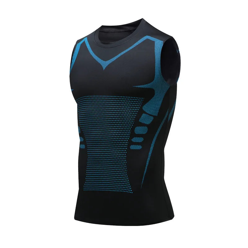 polyester, sleeveless, gym and bodybuilding vest – Fast-dry men's compression tank top