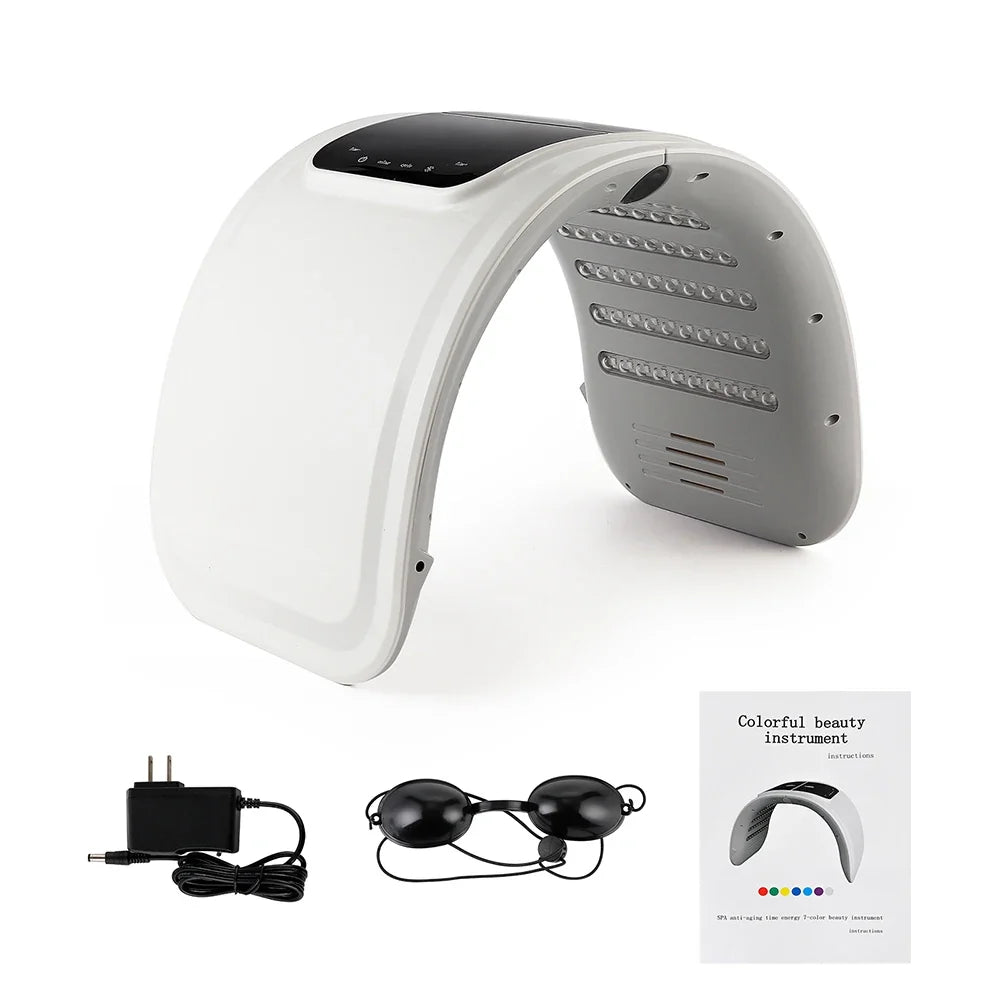 7-Color LED Photon Face Mask & Nano Spray Machine - Skin Rejuvenation Anti-Aging Household Therapy