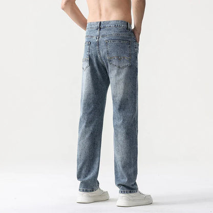 Men’s Oversized Wide Leg Jeans - Straight Lyocell, Casual