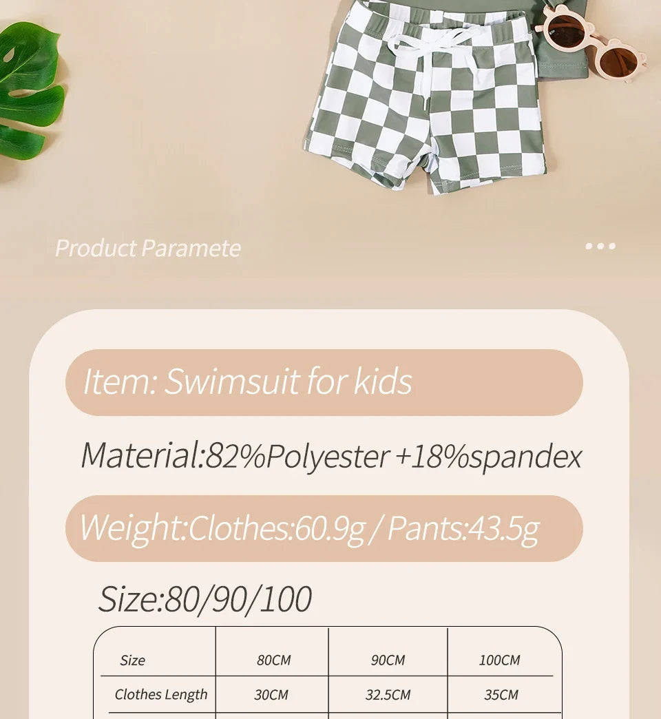 unisex Breathable baby swimsuit - long sleeve rash guard, polyester elastane, for summer pool