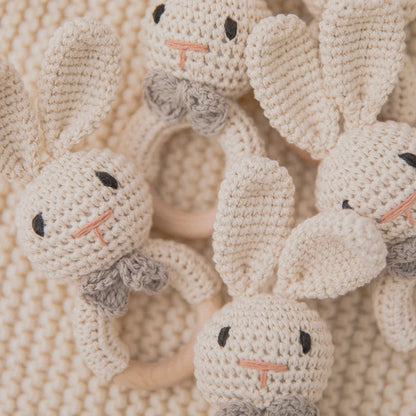 Crochet Baby Rattle Bunny Teether Newborn Sensory Toys