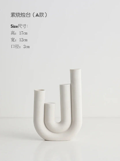 Ceramic Candle Holders Kit Of 3 White Scandinavian Minimalist Candle Stands Fall 2025 Contemporary Centerpiece Gift