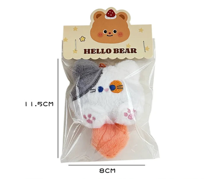 Cat Plush Keychain Cute Rabbit Fur Bag Charm Gift Decor