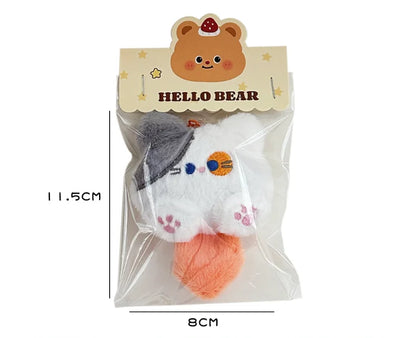 Cat Plush Keychain Cute Rabbit Fur Bag Charm Gift Decor