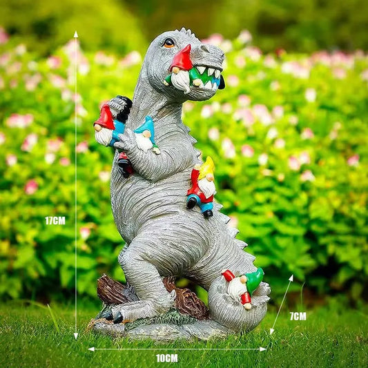Statue Dinosaur 17cm Resin Garden Figurine - Humorous Fantasy Sculpture for Outdoor Decor, TikTok Viral Fall 2026 Gift