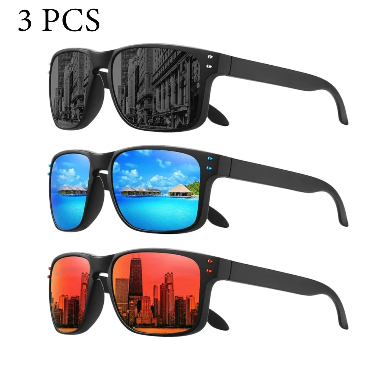 Sunglasses Polarized 4-Pack Unisex UV400 Driving Night Vision TR Frames Summer 2026 Gift