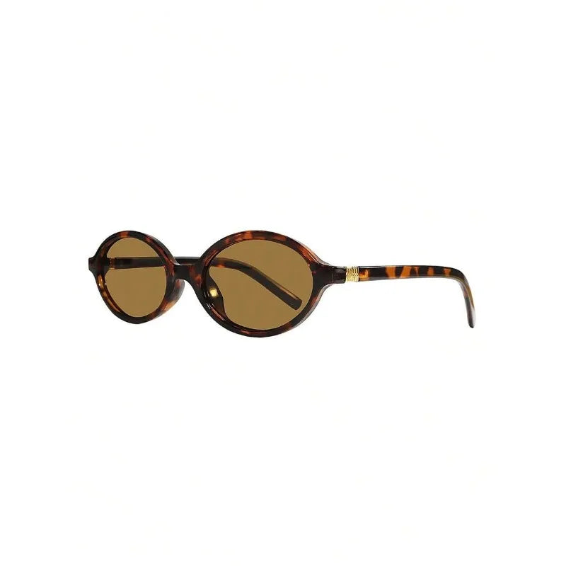 mirror lens, resin frame, casual beach & daily accessory – Retro unisex small oval sunglasses