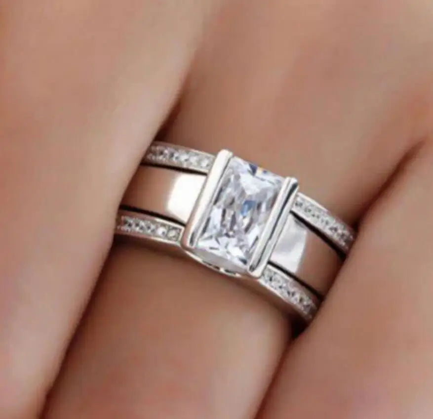 Rings Kit Patterned Rhinestone Silver Jewelry For Party Wear Fall 2026 Gift Idea