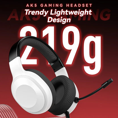Gaming Headset Wired Light With Omnidirectional Mic