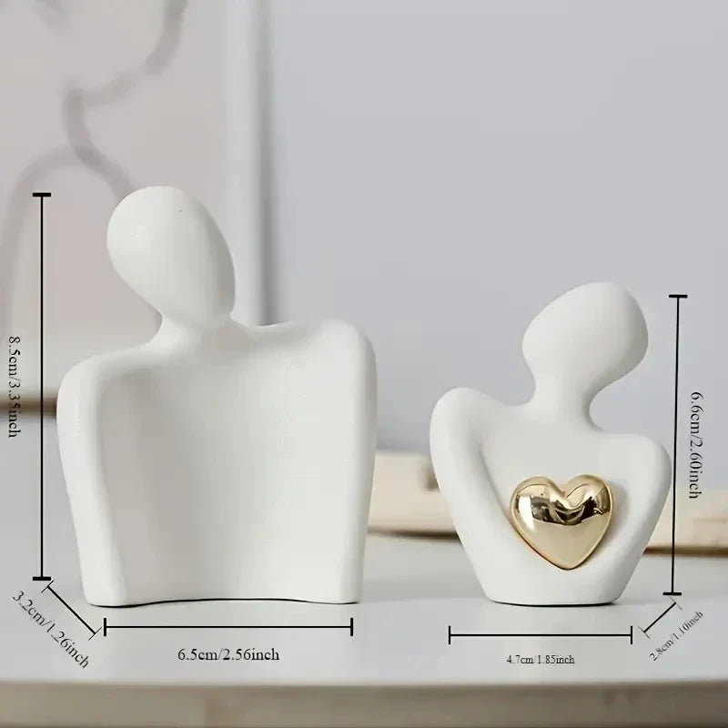 Embrace Love Statue White Plastic Romantic Figurine, Valentines Day Gift 2026 Cozy Bedroom Decor