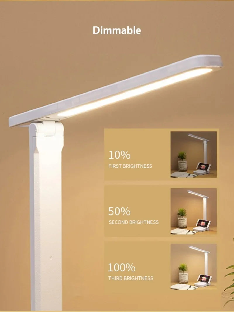 LED Desk Lamp Touch Dimmable Battery-Powered Eye Protection