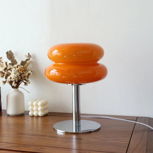 Glass Macaron Table Lamp Trichrome Night Light Eye Guard