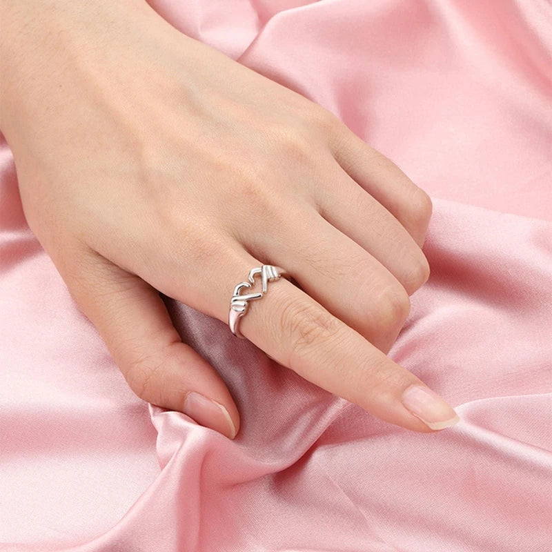 Heart Ring Hollow Double Layer Open Flexible Ring Romantic Jewelry Gift 2026 Valentine Gift Trend