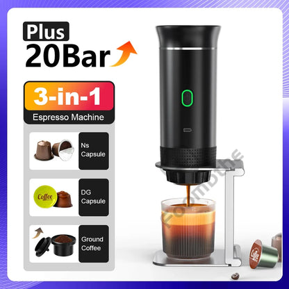 Travel-Friendly Espresso Machine Cordless 3 In 1 Travel Car Camp