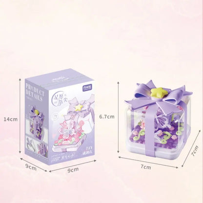 Building Plastic Block Flower Ring Box - DIY Decoration for Kids, Safe ABS Material