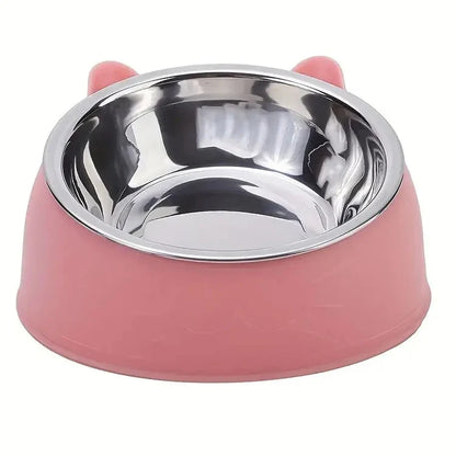 Cat 100ml Dog Bowl Raised Non Slip Tilt Feeder for Pets