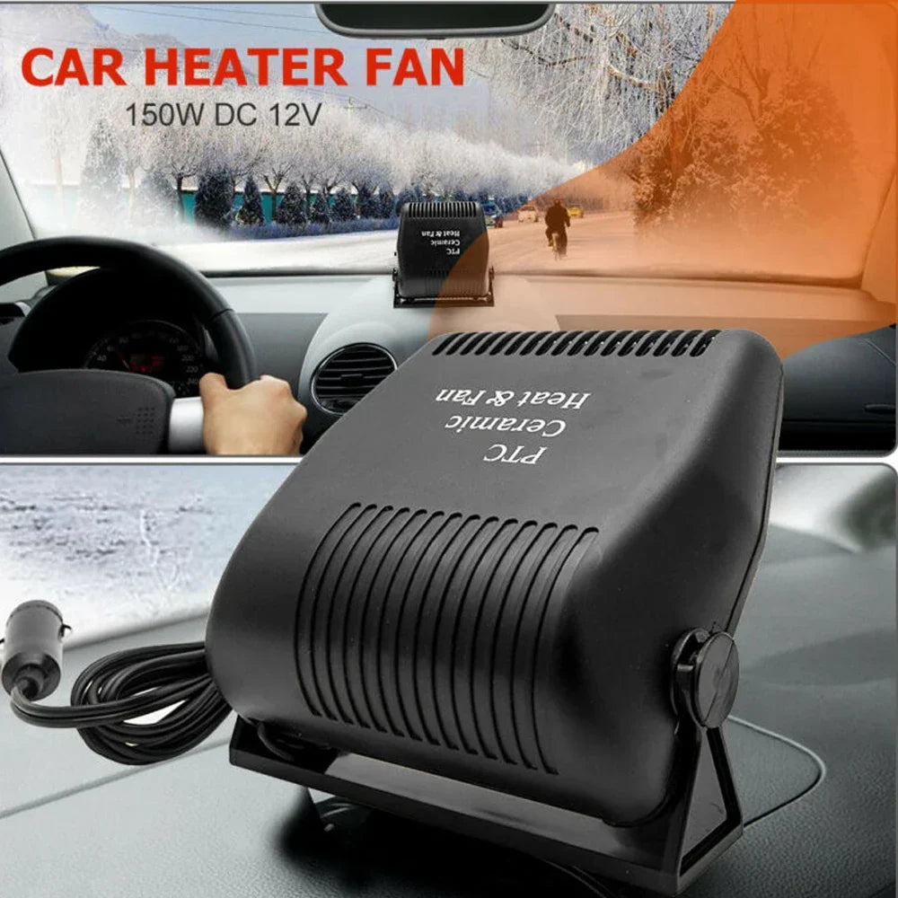 12V Car Heater Fan Travel-Friendly 150W Defroster Demister Cooler Dryer Winter 2025 Car Accessory