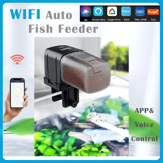 WiFi Fish Feeder 2L Hopper Automatic Aquarium Feeder Smart Household 2025 App And Voice Control Scheduled Feeding