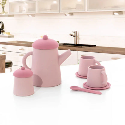 Miniature Tea Kit Plush Silicone Pretend Play Tableware Kids Toy Back To School 2025 Imaginative Play Gift