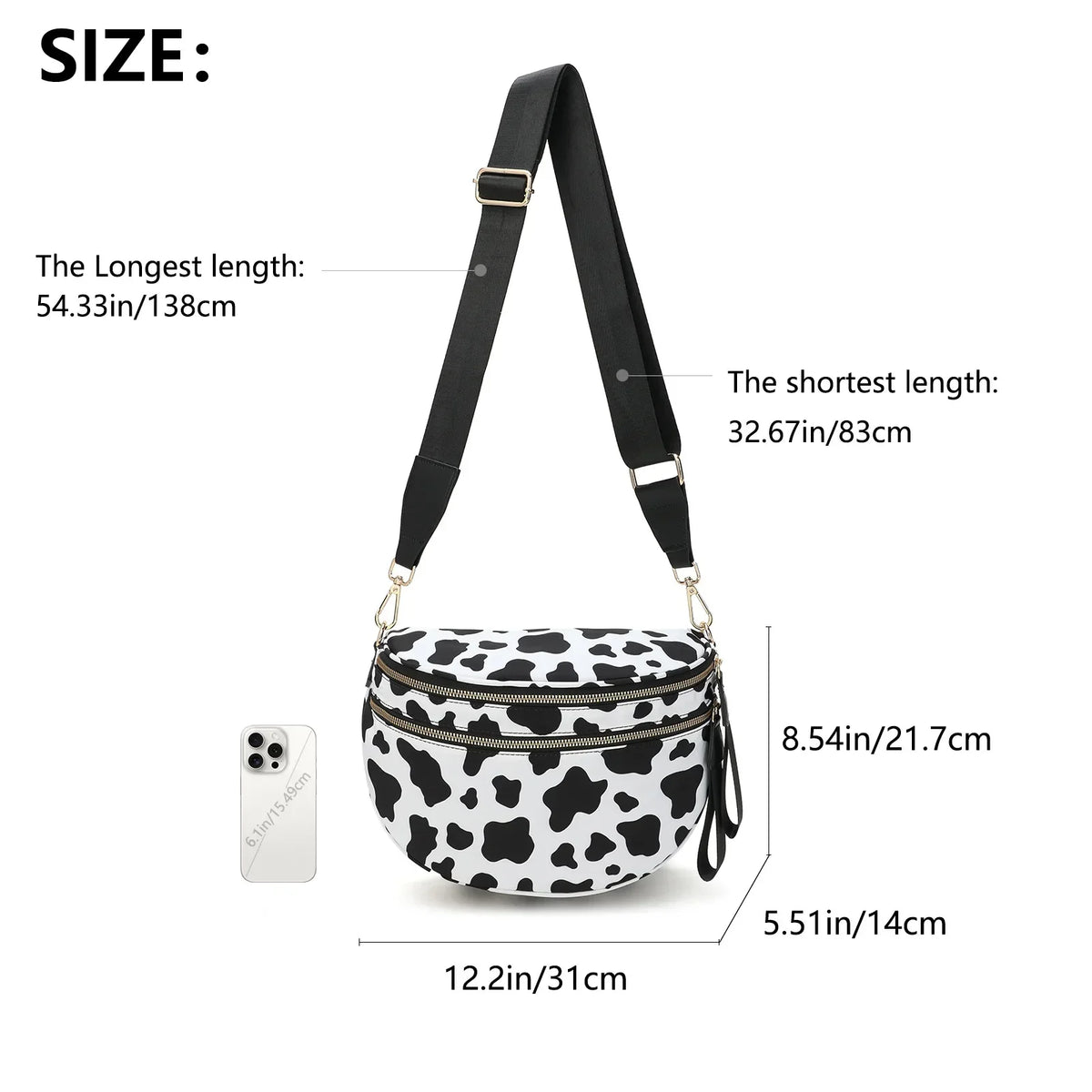 large capacity bum bag, adjustable crossbody mommy travel bag – Casual women's checkered fanny pack