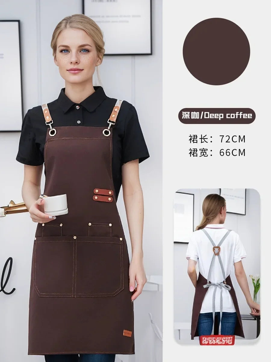 Kitchen Apron Pro-Grade Bib Apron Restaurant Work Apron Fall 2025 Water-Resistant Pockets Sturdy