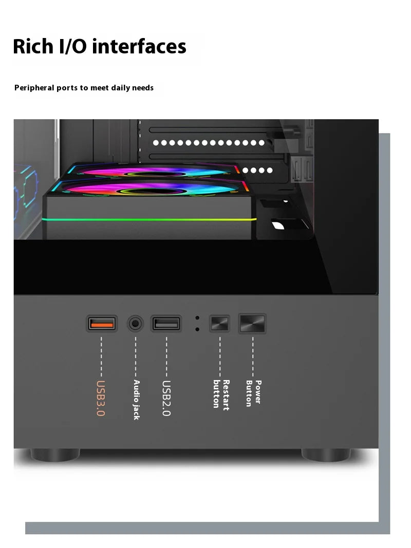 ITX Mini PC Case 240mm Water Cooling MicroATX Chassis