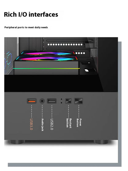 ITX Mini PC Case 240mm Water Cooling MicroATX Chassis