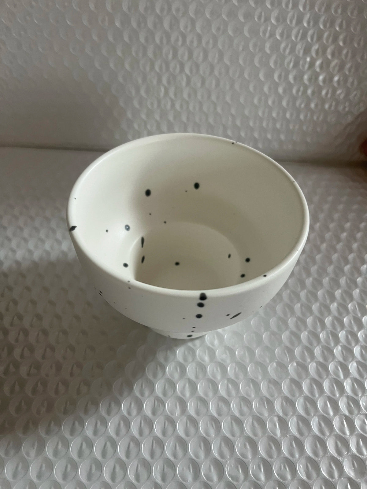 Bowl Ceramic 4 Inch Speckled White Retro Microwave Safe