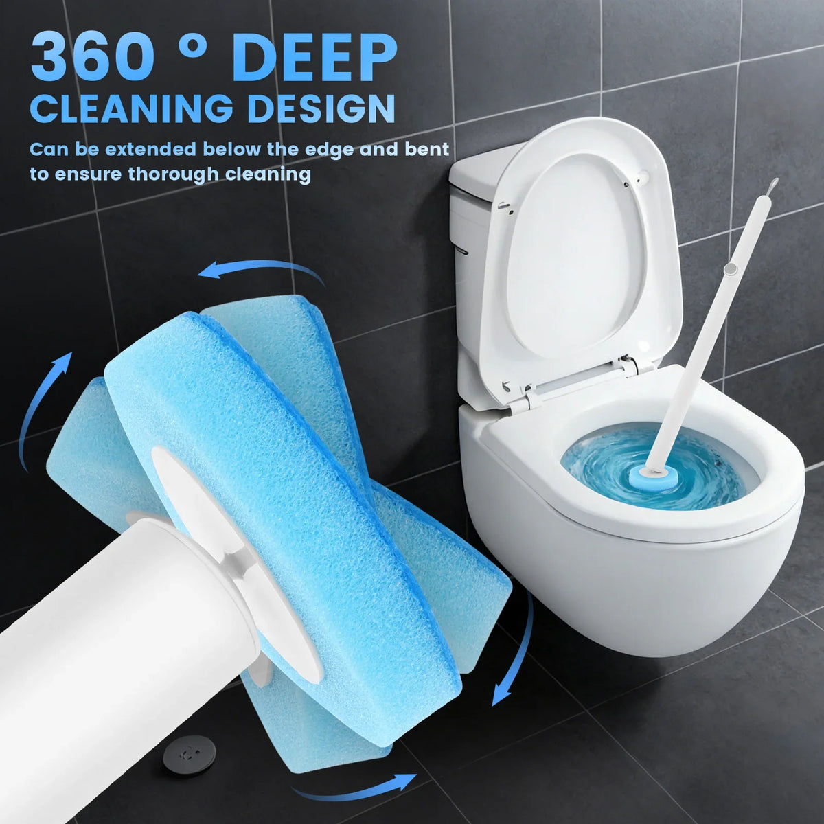 Disposable2026 Edition Toilet Brush Kit Wall Mounted Long Handle Hygienic Bathroom Cleaning Kit With 16 Refill Heads Fall