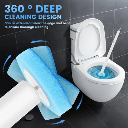 Disposable2026 Edition Toilet Brush Kit Wall Mounted Long Handle Hygienic Bathroom Cleaning Kit With 16 Refill Heads Fall