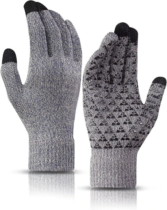 Gloves Winter Thermal Knit Touchscreen Outdoor Running Cycling Driving 2026 Winter Essentials Gift