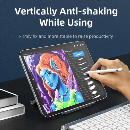 Laptop Vertical Stand with Silicone Grip - Dual Device Holder for MacBook & Tablet, Heat Dissipation,