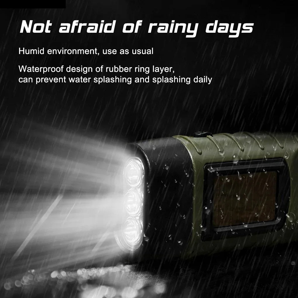 Travel-Friendly LED Flashlight Tent Light Hand Crank Solar Torch - Outdoor Camping Hiking Emergency Lantern