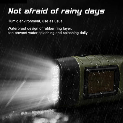 Travel-Friendly LED Flashlight Tent Light Hand Crank Solar Torch - Outdoor Camping Hiking Emergency Lantern