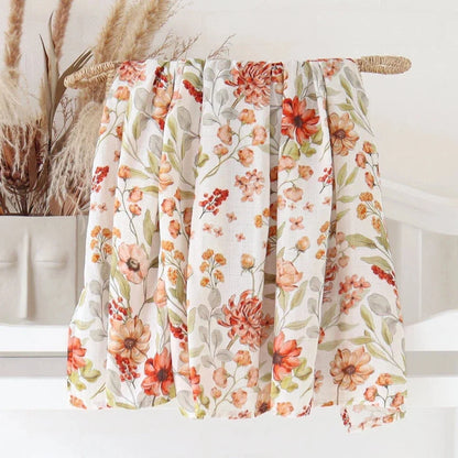 Muslin Bamboo Swaddle Blanket 120x120 Cm Floral Newborn Bedding Fall 2025 Breathable Eco Friendly Baby Gift