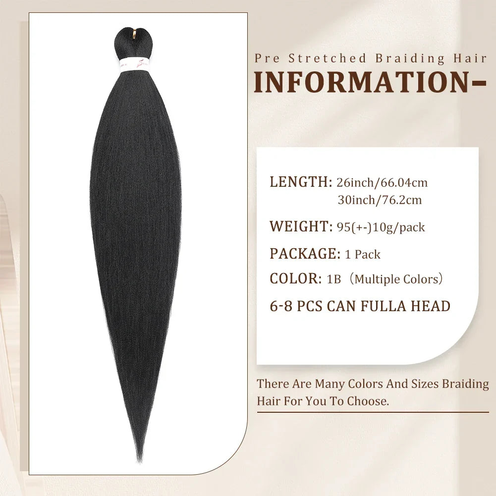 Braids Pre-Stretched Synthetic Ombre Yaki Texture Extensions