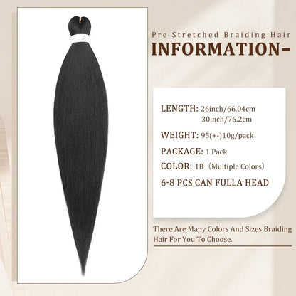 Braids Pre-Stretched Synthetic Ombre Yaki Texture Extensions