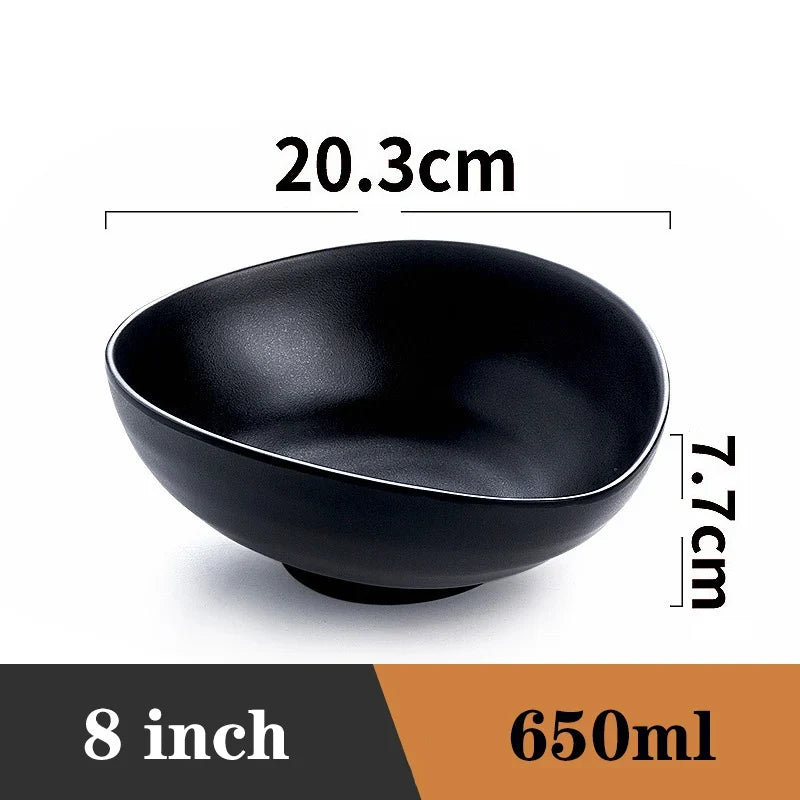 Bowl Ramen Black Plastic Japanese Style Noodle Bowl