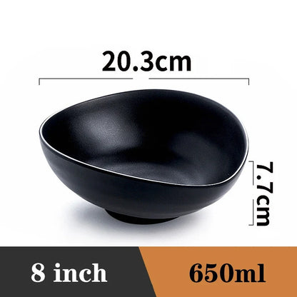 Bowl Ramen Black Plastic Japanese Style Noodle Bowl
