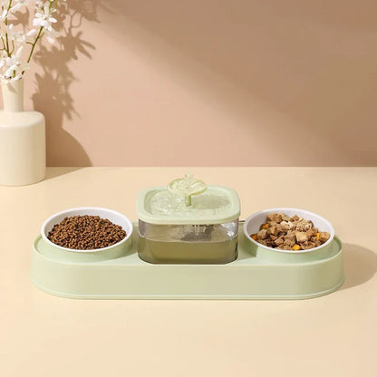 Automatic Pet Feeder 200ml Portion Double Bowl Stainless Steel Food And Water Station Fall 2025 Anti Slip Simple Clean