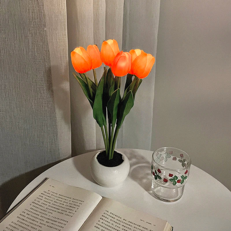 LED Night Light Tulip Table Lamp Romantic Ambient Flower Light Fall 2025 Household Decor Gift